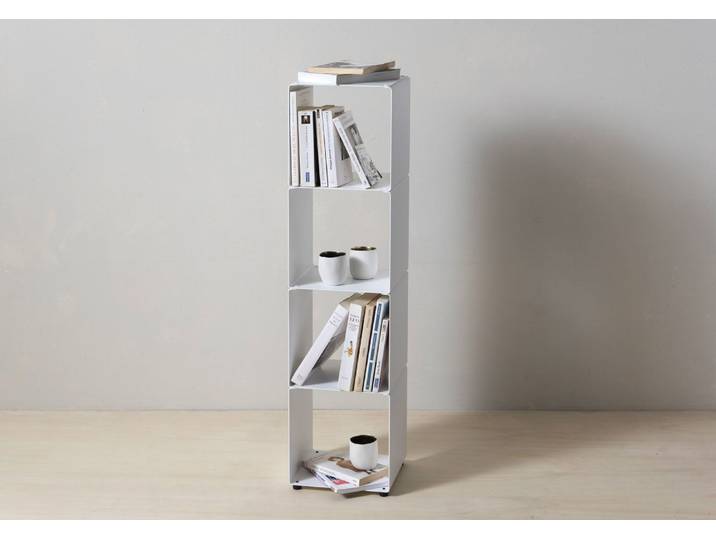 Würfelregal – stahlsäulenmöbel – 4 ablagen - teebooks