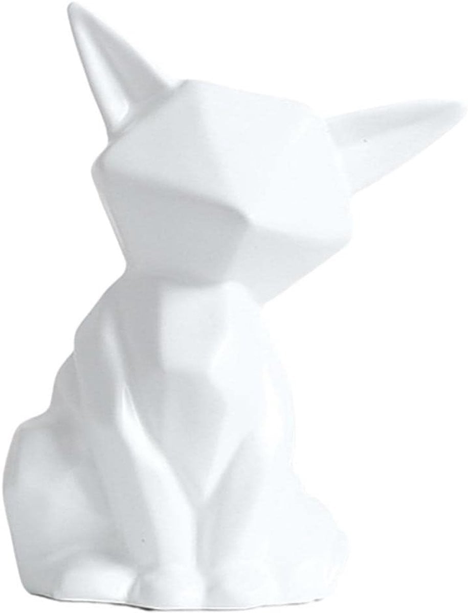 Keramisch Vos Beeldje - Geometrische Abstracte Desktop Sculptuur voor Woondecoratie