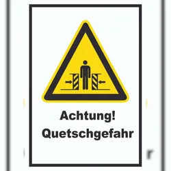 HB-Druck Achtung Quetschgefahr A6 (105x148mm) Schild