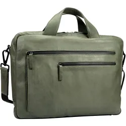 Leonard Heyden Den Haag Aktentasche Leder 38 cm Laptopfach (15.35"), Notebooktasche, Grün