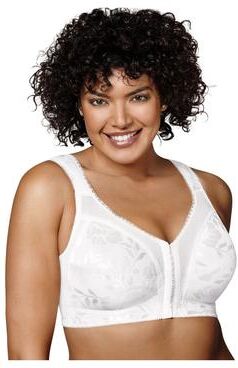 Plus Size Women's 18 Hour Custom Flex Back Wirefree Bra by Playtex in White (Size 38 DD)