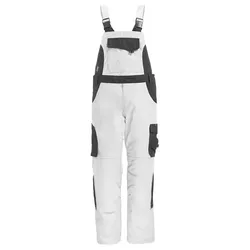 Premium Latzhose ECKHARD "Twill 300" - 50 - weiß/anthrazit