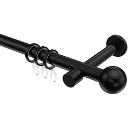 GARDINENSTANGE Prestige Luino 140 cm, 1-läufig, 20 mm Ø Schwarz