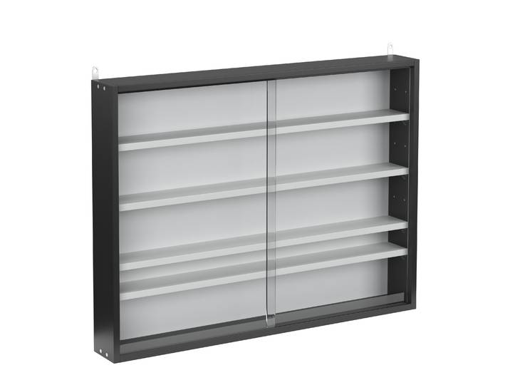 Hängevitrine ELEANOR 80 x 10 x 60 cm schwarz/weiss