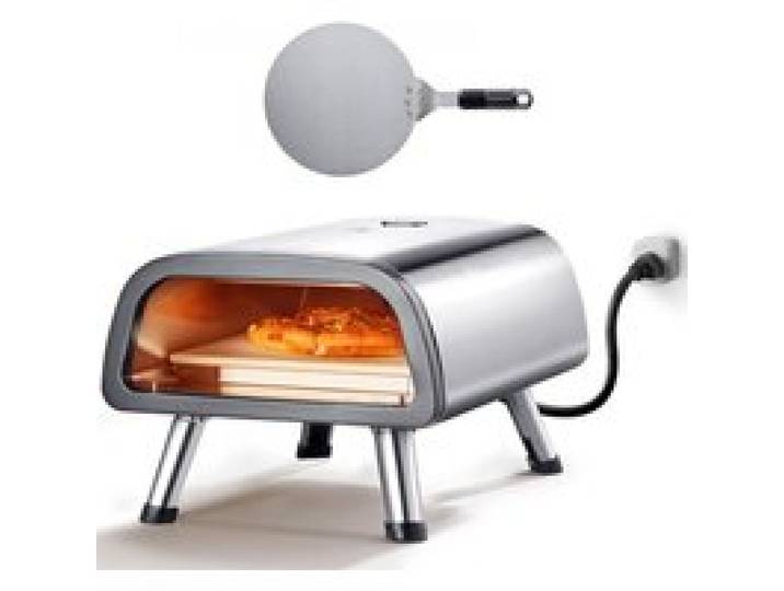 VEVOR Four à Pizza de Comptoir, Four Électrique Capacité 12 po, en Acier Inoxydable, avec Pierre à Pizza et Spatule, Chauffe jusqu'à 454 ℃, pour Restaurant, Maison, Camping, Intérieur et Extérieur