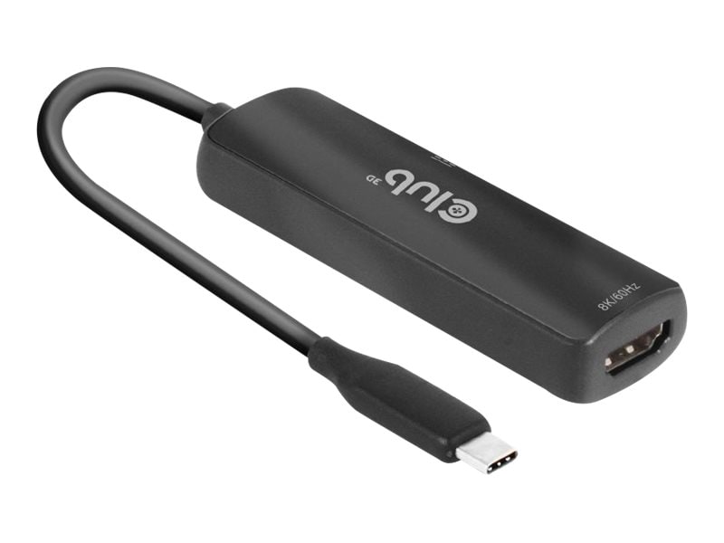 Club3D Club 3D USB Gen2 Typ-C auf HDMI 4K120Hz/8K60Hz HDR10, DSC1.2 PD Adapter St./B. CAC-1588