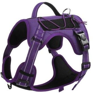 Uplift Essentials Professional Tactical No Pull Reflective Dog Harness Vest purple m