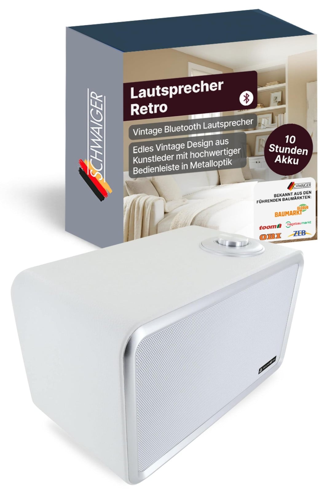 Schwaiger 661736 Moderne retro Bluetooth-luidspreker