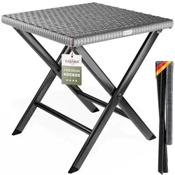 CASARIA® Polyrattan Klapphocker 120kg Belastbarkeit Anthrazit