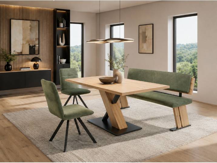 4- teilig Tischgruppe Kiruna in Wildeiche Decor – 3%-Vorkasse-Rabatt