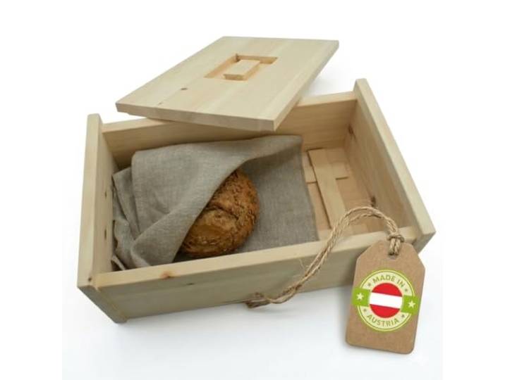 Brotdose Zirbenholz aus Österreich inkl. Gitter & Wachstuch - 30x23x14,5 cm