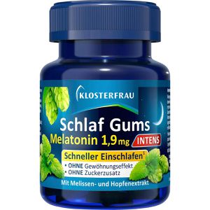 Klosterfrau Melatonin Gums Intens, 30 Gummies für 30 Nächte, je Fruchtgummi 1,9 mg, vegan & zuckerfrei, ohne Alkohol