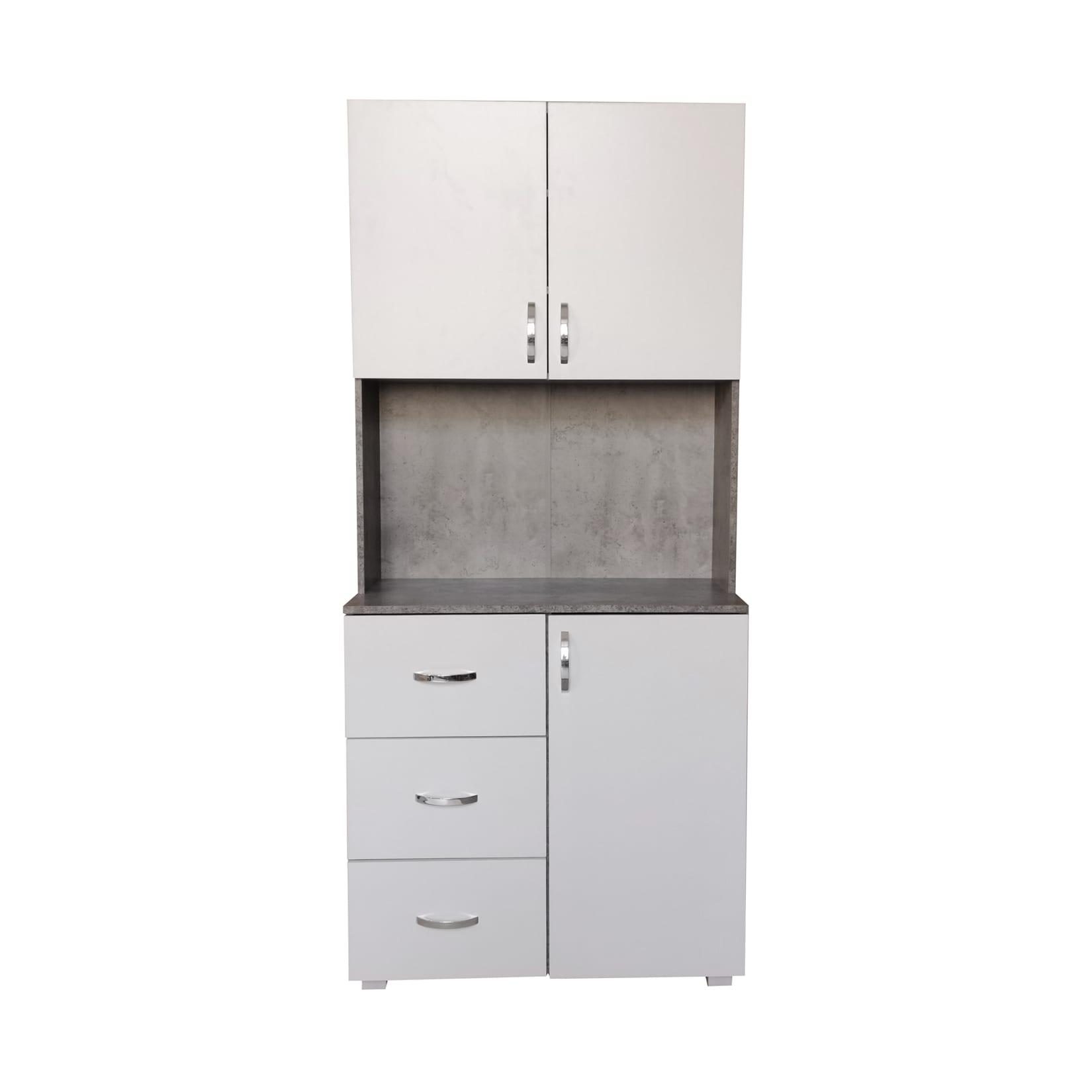 HTI-Living Küchenschrank Weiß/Beton Blanca