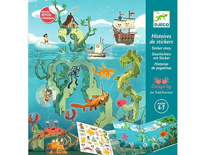 DJECO Stickers Die Avonturen aan zee, Unisex, kinderen, meerkleurig (38953)