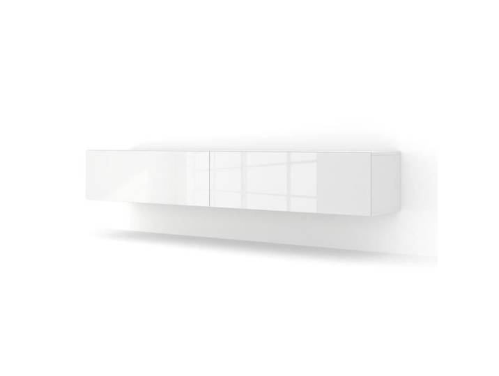 Meuble TV suspendu BINGO 180 cm blanc mat / blanc brillant