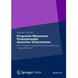 Programm-Mezzanine-Finanzierungen deutscher Unternehmen, Fachbücher von Karsten Nohtse