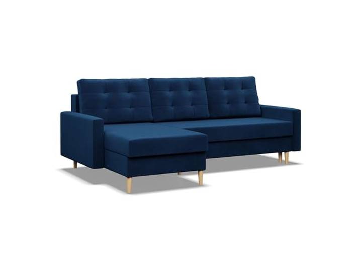 Mebligo - Ecksofa mit Schlaffunktion und Bettkasten BLANK, 223x88x140 cm, Universelles Eckcouch, Rechte oder Linke Seite Couch, Wohnzimmer Schlafsofa. L Couch mit Schlaffunktion - Blau