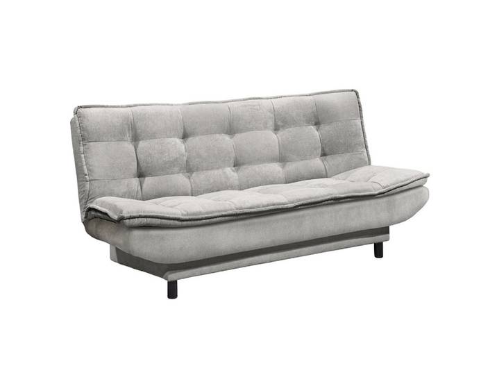 Lomadox Schlafsofa PIRNA-09, Schlafcouch Sofa Couch Jugendzimmer Gästezimmer silber Bettkasten