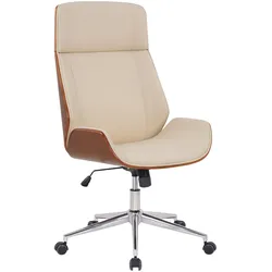 CLP Bürostuhl Varel Kunstleder   Farbe: walnuss/creme
