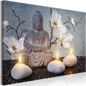Artgeist Wandbild Buddha & Steine, Leinwand, Querformat, 120 x 80 cm