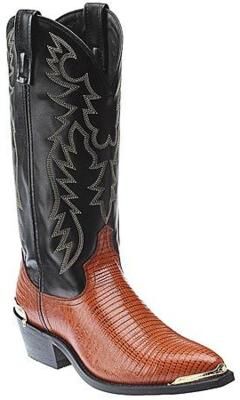 Laredo Lizard-Detailed Western Boot - Mens 10.5 Black Boot E2