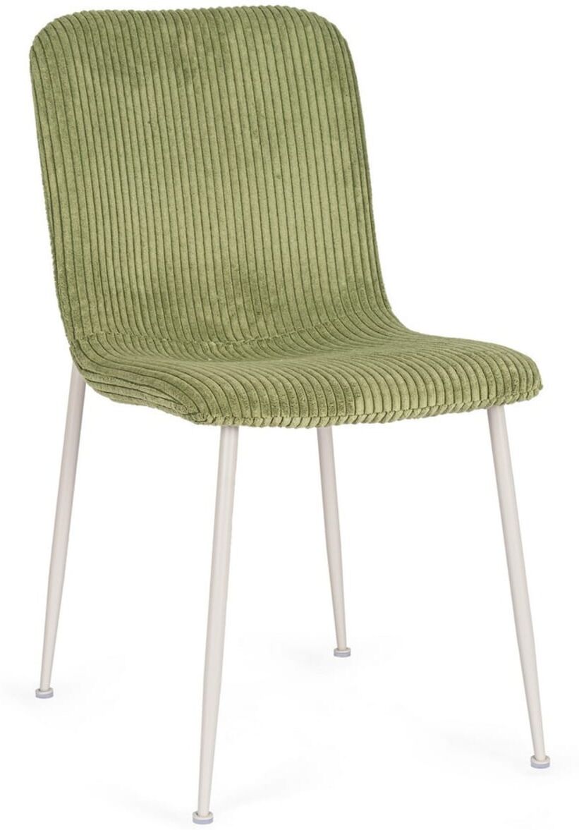 Bizzotto Set 2 chaises vertes côtelées Vert 56x81x44cm