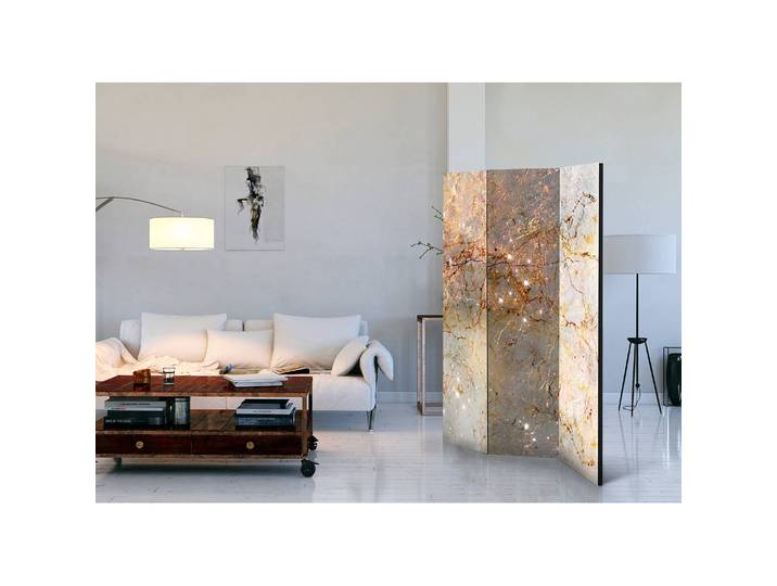 Paravent Enchanted in Marble Fleece Grau 135 x 172cm 3-teilig