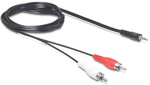 Delock 84212 Klinke / Cinch Audio Anschlusskabel [1x Klinkenstecker 3.5mm - 2x Cinch-Stecker] 5m Schwarz