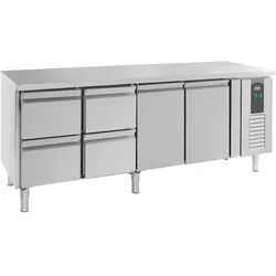 Edelstahl Umluftkühlung 2 Türen 4 Schubladen 553 Liter 2230x700x850 mm