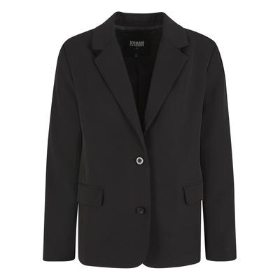 Langmantel URBAN CLASSICS "Urban Classics Ladies Long Blazer", Damen, Gr. S, schwarz, 94% Polyester, 6% Elasthan, Mäntel