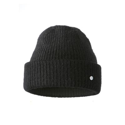 Strickmütze PEARLWOOD "ALVA", Herren, schwarz, Materialmix, Mützen Strickmütze, in feinen Rippen gestrickt