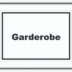 HB-Druck Garderobe Aufkleber mit Text Kleidung aufbewahren waagerecht A1 (594x841mm)