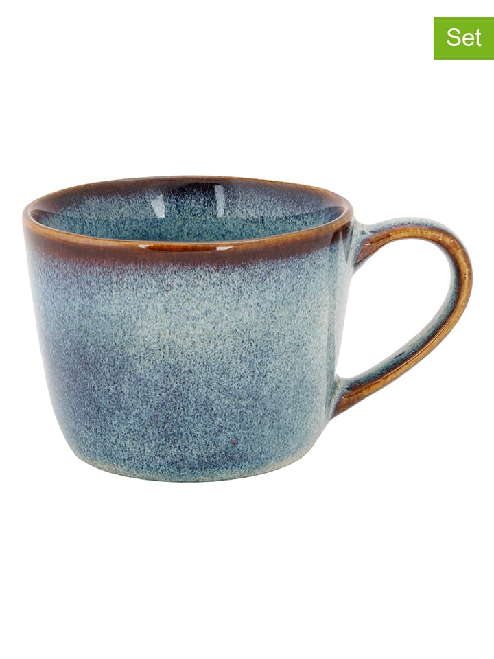 Cosy&Trendy 2er-Set: Kaffeetassen "Jade" in Blau - 200 ml - onesize
