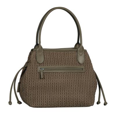 Shopper GABOR "Granada Quilt", Damen, Gr. B/H/T: 42,5cm x 28cm x 18cm, braun (khaki), Nylon, Polyurethan (PU), Taschen Shopper, Damen Schultertasche mit doppeltem Tragegriff