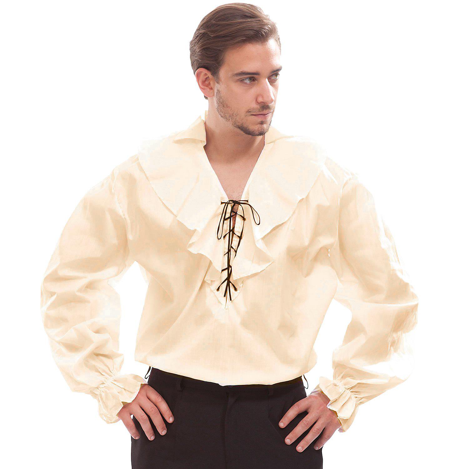 Rüschen-Hemd für Herren, beige