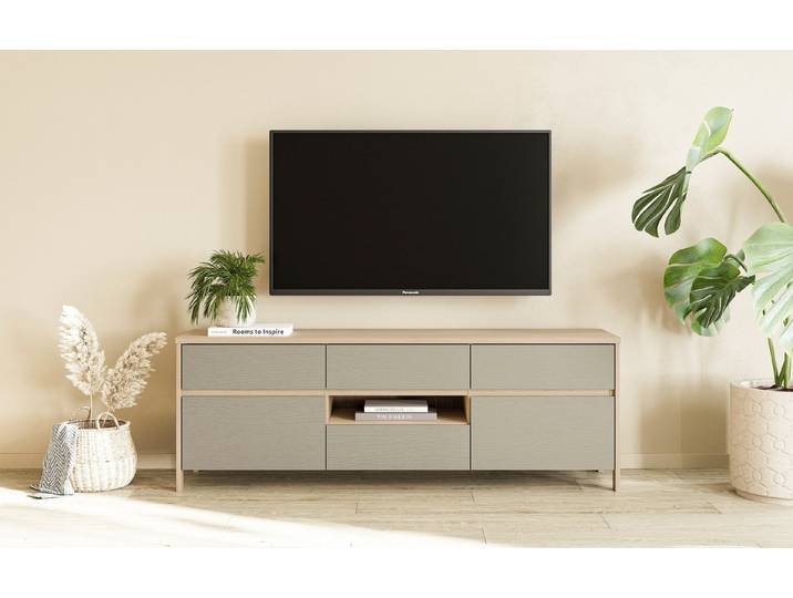 Home affaire TV-Schrank Stranda, moderner TV-Unterschrank, Kommode im Scandi-Style, Lowboard Rahmenoptik, ausreichend Stauraum, vielseitig einsetzbar, 164 cm breit