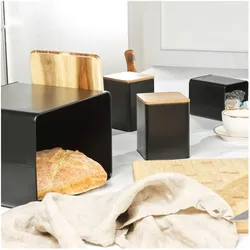 Salter BW129001EU7 Toronto 4-Piece Bread Bin & Canister Set - Black, Vorratsbehälter, Schwarz