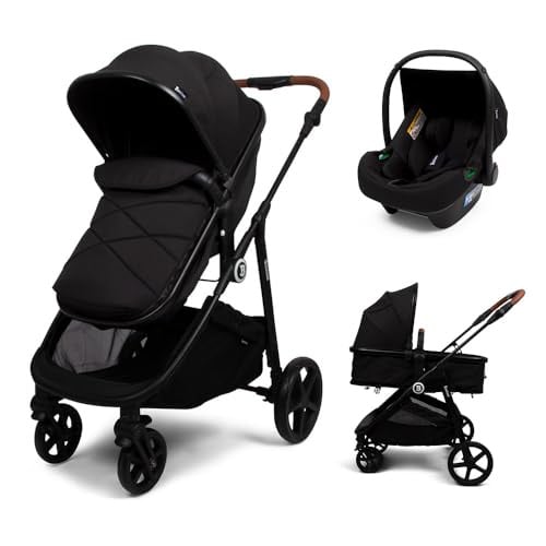 Baninni Nelia 3-in-1 multifunctionele kinderwagen met autostoel, zwart