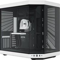 Y70 , Tower-Gehäuse schwarz/weiß, Tempered Glass
