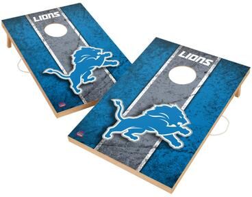 Skip's Garage Vintage Detroit Lions NFL 2x4 Tailgate Cornhole Boards