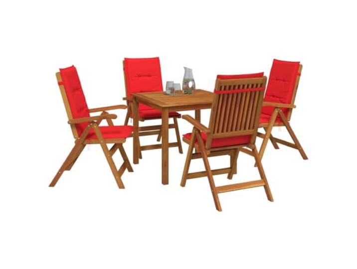 vidaXL 5-teiliges Garten-Esszimmer-Set Natur Massivholz Akazie