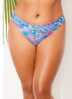 Plus Size Women's Lettuce Trim Swim Brief by Swimsuits For All in Multi Tiny Abstract (Size 18)