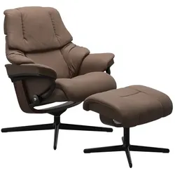 Stressless Sessel mit Hocker Reno Cross Leder Braun Batick Mole L (Large)