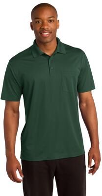 Sport-Tek ST651 Micropique Sport-Wick Pocket Polo Shirt in Forest Green size XS   Polyester