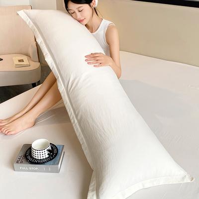 Rare Purchases New Solid Color Washed Double Long Pillowcases, Couple Pillowcases For Cozy Sleep, Soft Cotton Pillowcases, Decorative dark Grey 48x120cm
