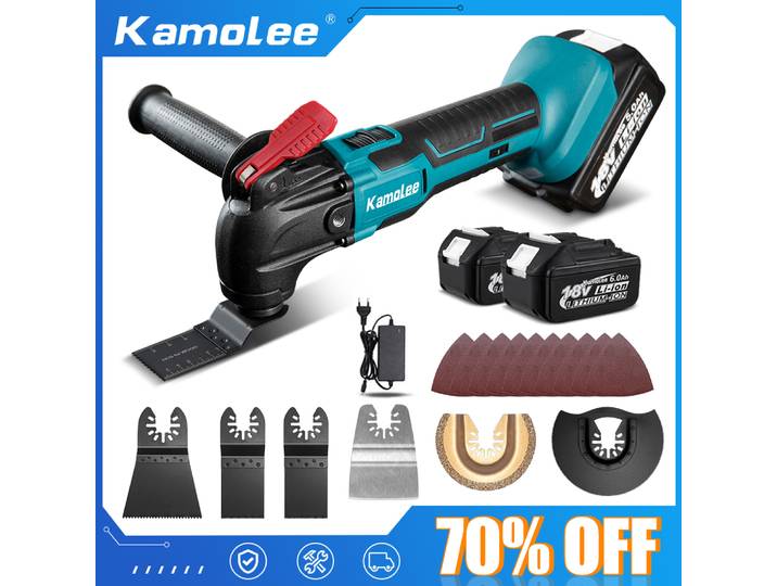 Kamolee électrique sans fil oscillant multi-outils multi-fonction tondeuse scie rénovateur puissance multi-outil pour batterie 18v/21V