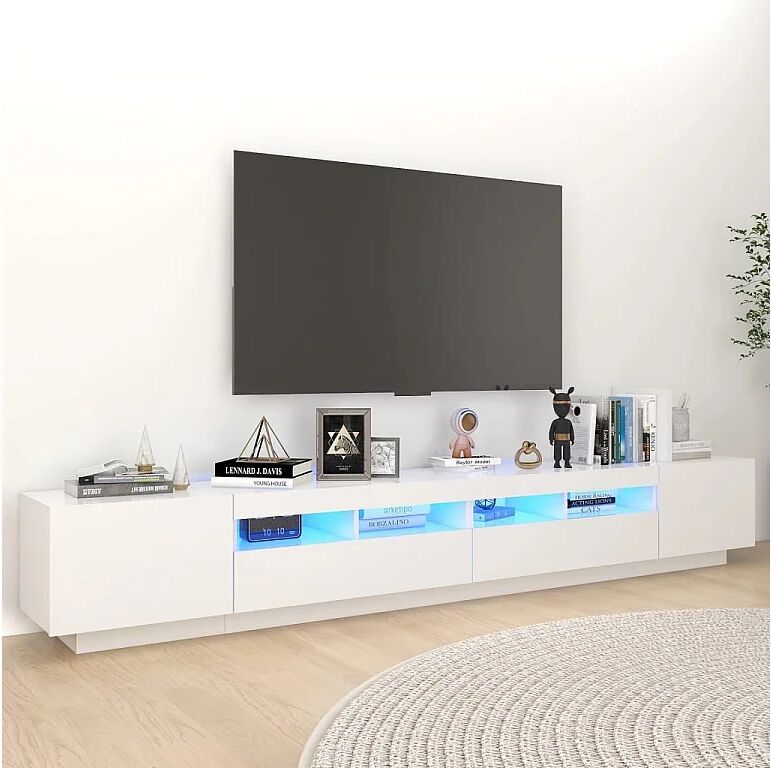 Clicnbuy Mueble para TV con luces LED blanco 260x35x40 cm
