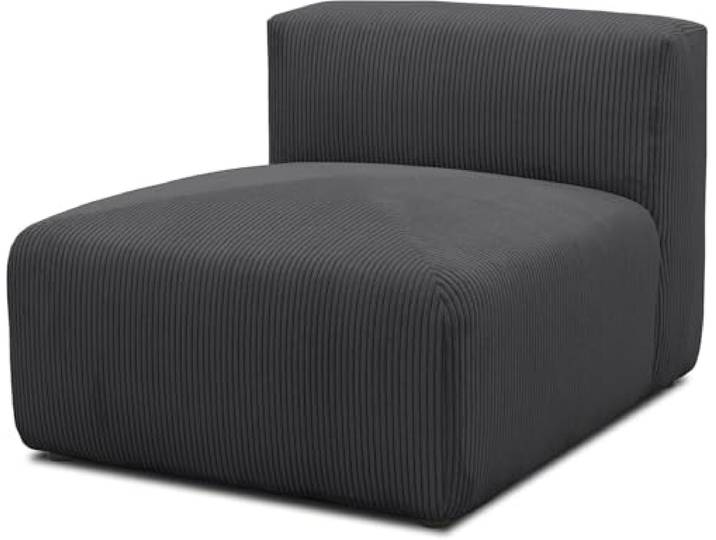 DOMO. collection Sessel Malia, Sessel, Anthrazit Sessel als Cord Modul-Sofa mit Rückenlehne, kombinierbar als Modul-Couch/Einzel-Element, 85 x 108 x 69 cm (BxTxH), anthrazit