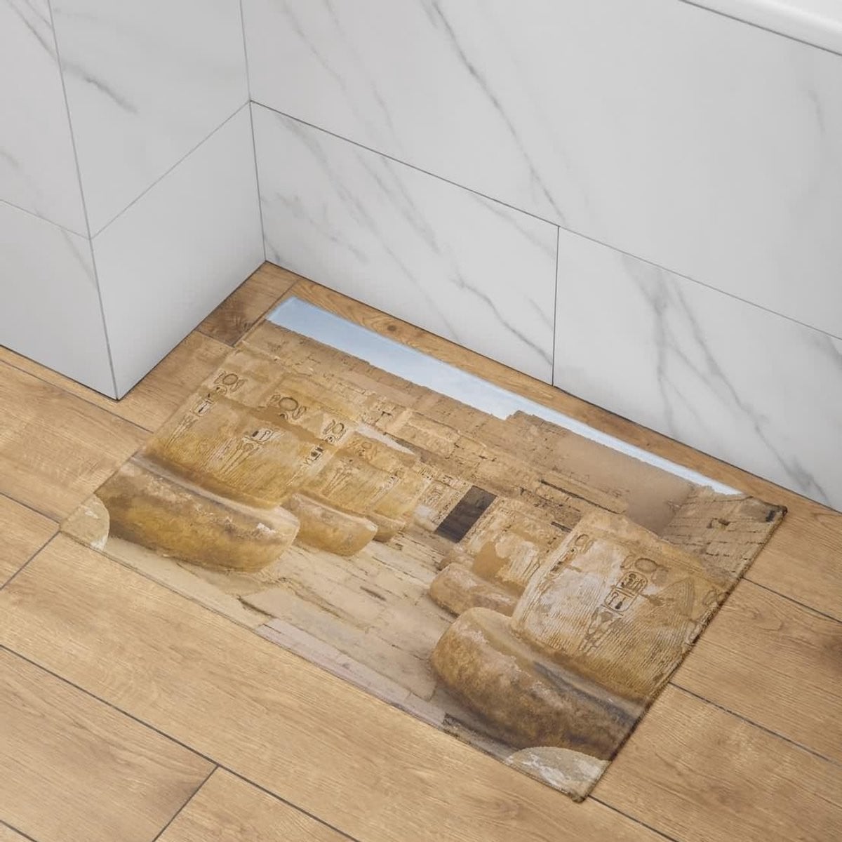 Meerkleurige deurmat met pyramide patroon, 50 x 80 cm