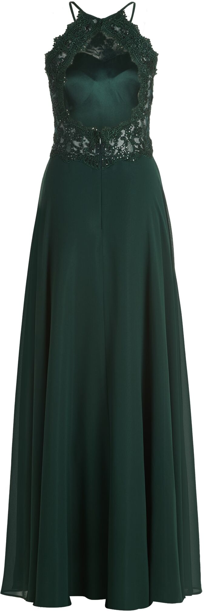 Abendkleid VERA MONT "Abendkleid rückenfrei", Damen, Gr. 36, EURO, grün (schwarz moss), Obermaterial: 100% Polyester PES., Kleider Abendkleid